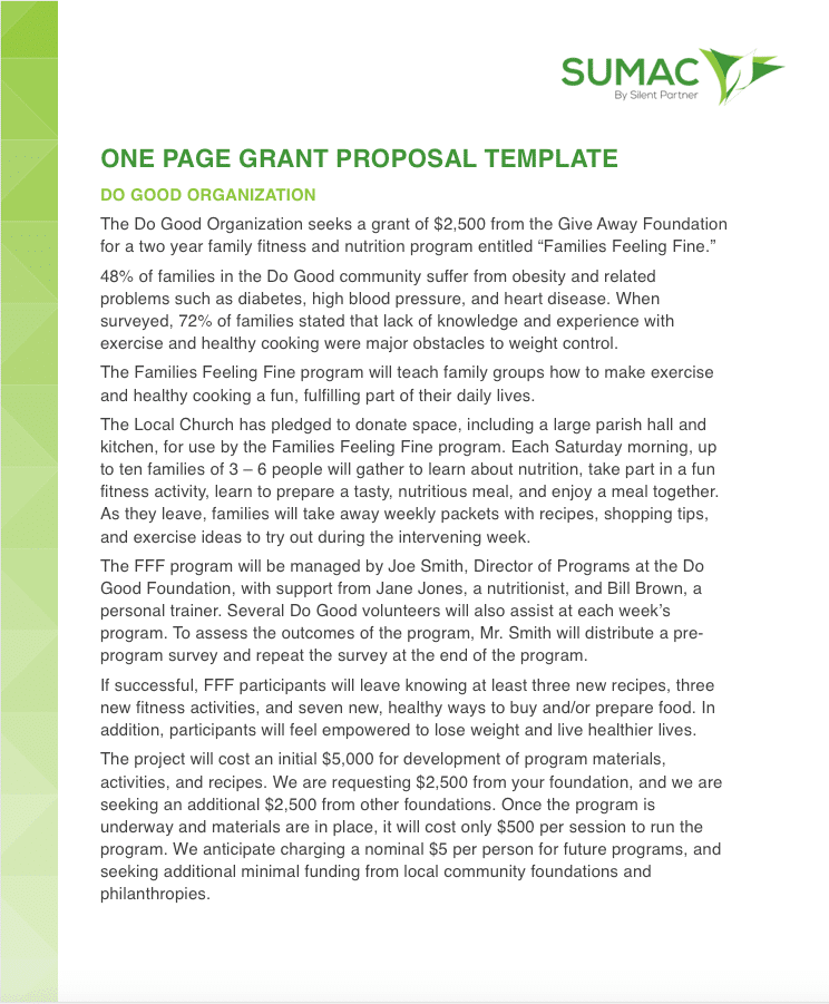 How To Write A 2 Page Grant Proposal With Templates 